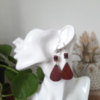 Wooden Drop Earrings HandCrafted by The Khriezos